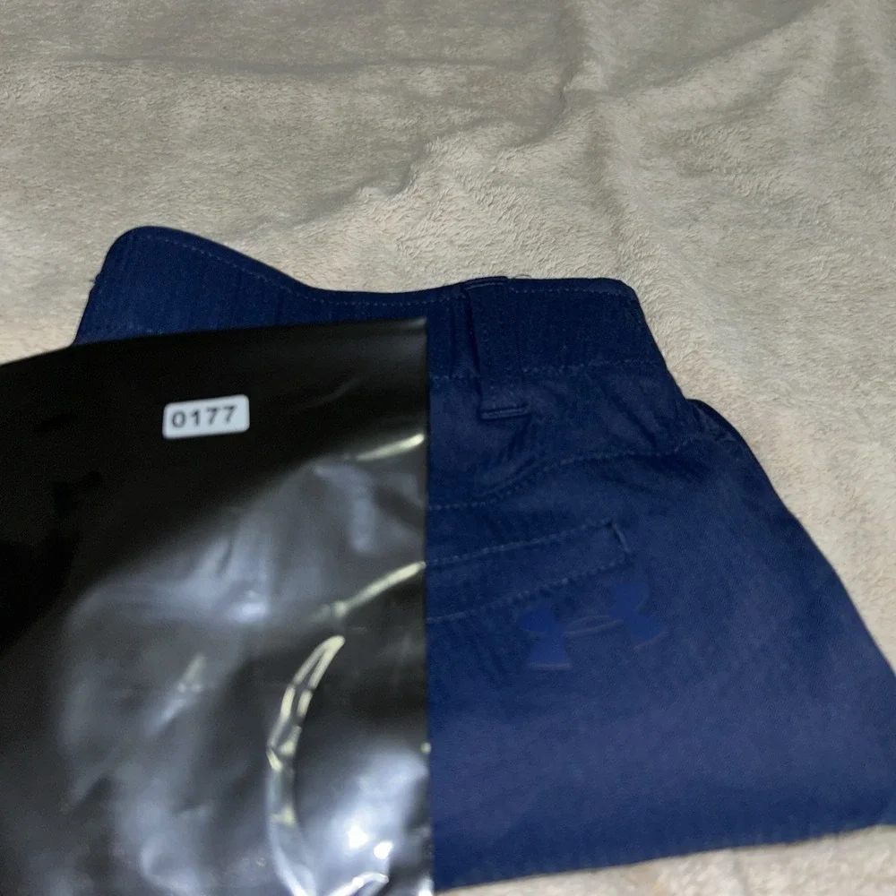 Under Armour Golf Shorts Blue Performance Stretch Flat Front Mens Size 30 x 9
